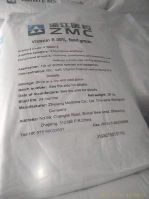 Vitamin E 50% Feed Grade for Poultry Nutrition Natural Nutrient Composition Resource