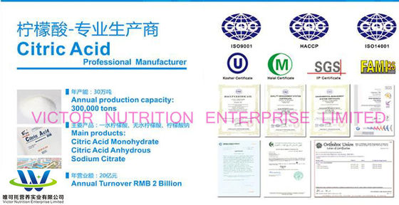 Citric Acid Anhydrous/Monohydrate/Mono for Plaster Customized Request Nutritional Value