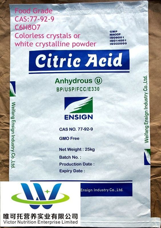 Efficiency Ctric Acid Anhydrous Formula C6h8o7 CAS 77-92-9 with Normal Storage Method