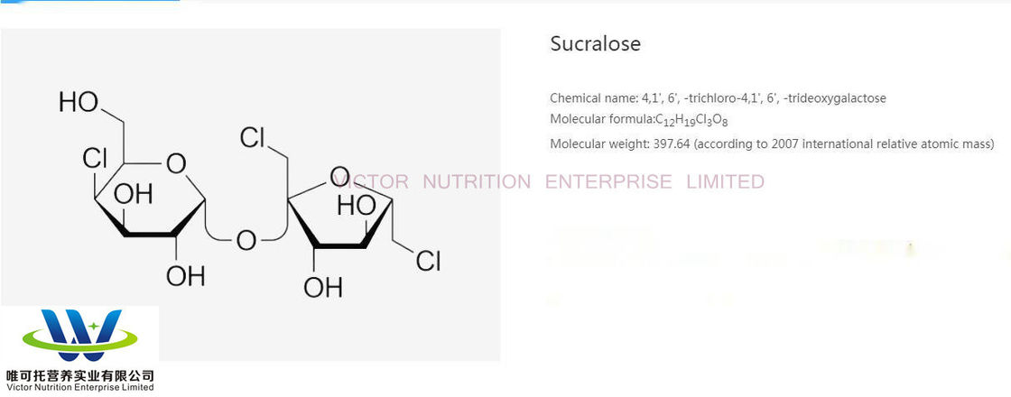Nutritional Value Food Additive with Non-nutritional Type Sucralose Sweeteners